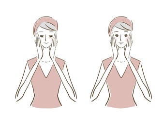 Women taking care of their skin.
