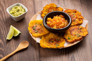 Fried plantain patacon - Colombian traditional food