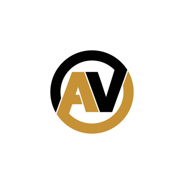 Letter AV circle logo design vector