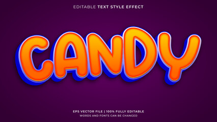 Obraz premium Candy Cartoon Editable Text Effect