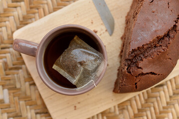 Infused tea bag Chocolate cake