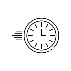 Clock movement icon. Time clock. Deadline concept. Vector illustration. stock image.  - obrazy, fototapety, plakaty