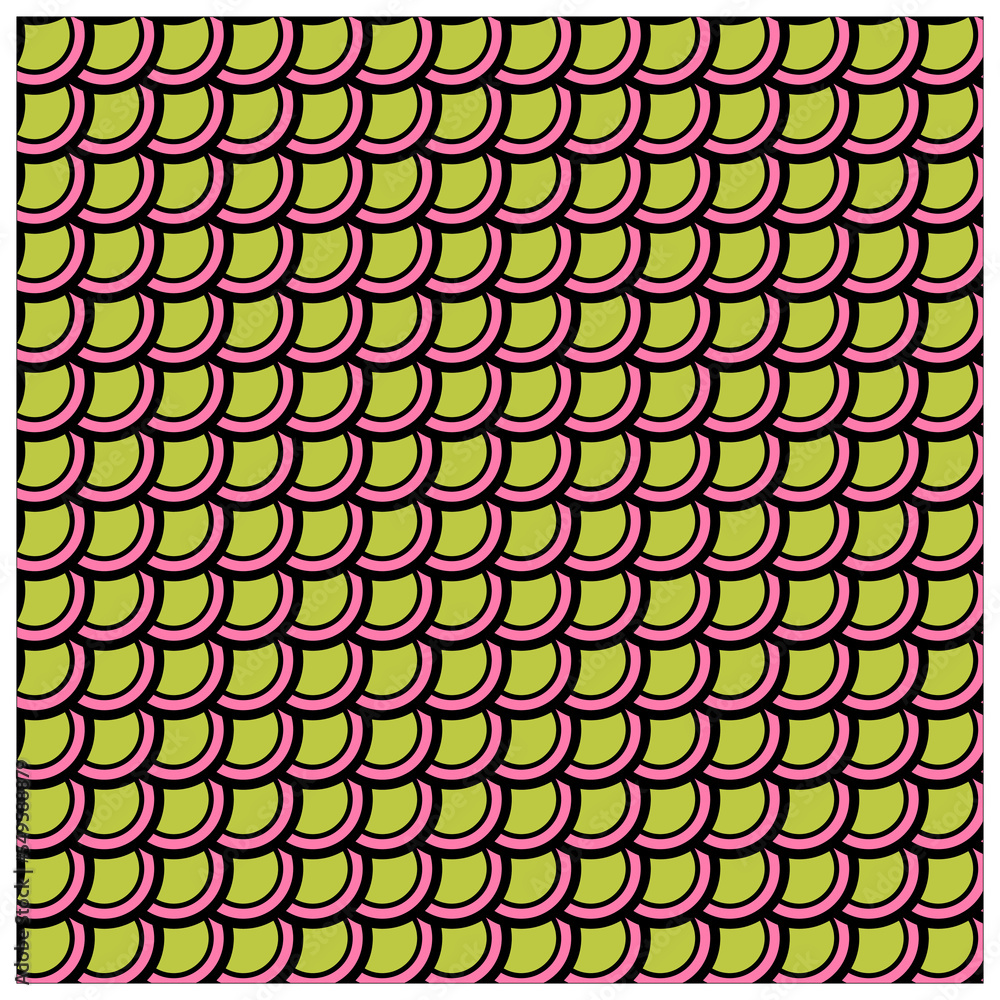 Poster scale pattern. geometric circle abstract motif. sea wave japanese pattern. vector illustration. stoc