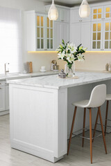 Luxury kitchen interior with new stylish furniture