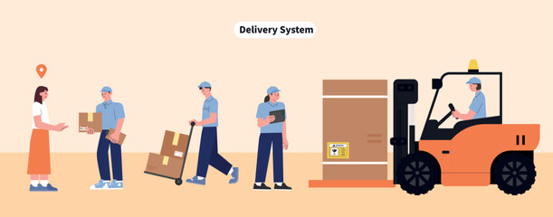 Staff delivering large and small boxes.