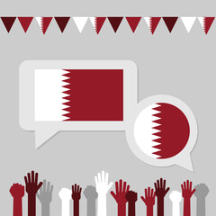 Obraz premium National celebration with Qatar flag decoration 