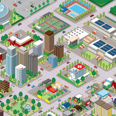 街並みの立体図. 都市の景観. 