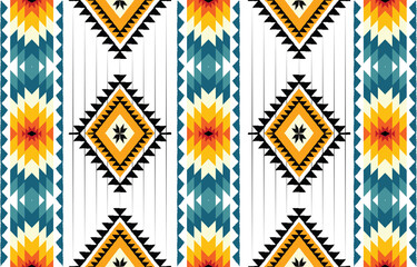 Ikat pattern design. Eethnic ikat pattern oriental African American Indonesia, Asia, Aztec motif textile and bohemian. design for background, wallpaper, carpet print, fabric, batik . ikat pattern. 