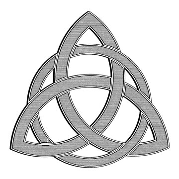 Celtic Trinity Knot illustrated in a vintage woodcut style. 