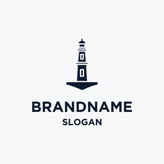 Lighthouse logo template design. Vector illustration.