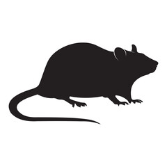 Mouse silhouette on white background