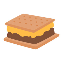 Flat design s'more illustration