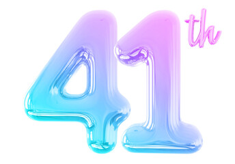 anniversary 41th gradient number 3d with generative AI