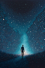 Obraz premium as i watched the stars in the sky changed into sequins