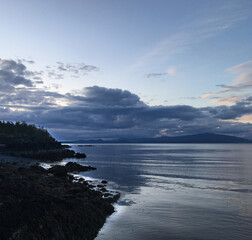 Evening hours on the East Coast of Vancouver Island in Nanoose Bay, British Columbia, Canada