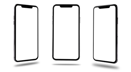Modern Smartphone digital blank screen isolate on white background