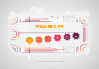 Pathway Track Lines Infographic