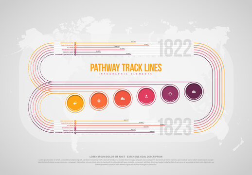 Pathway Track Lines Infographic