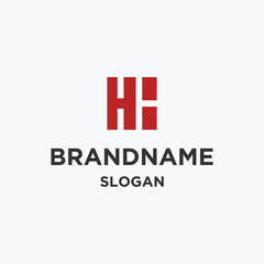 Letter HI logo icon design template