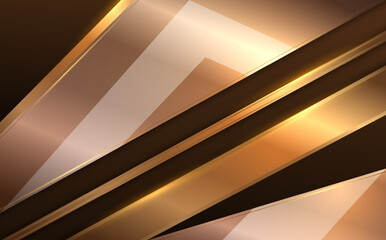 Abstract geometric shapes metal surface background with gold lines