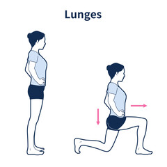 Lunges 홈트레이닝 맨몸운동 일러스트