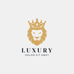 Lion head logo template vector icon