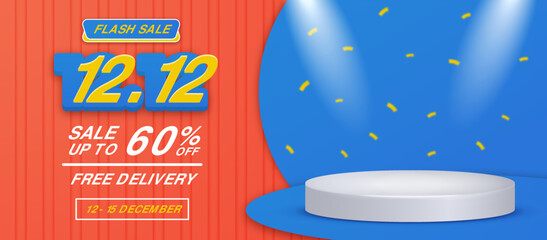1212 Sale Banner Template With Podium
