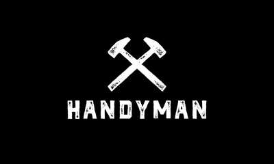 Handyman vintage logo design, Isolated in White Background. Modern Design. Vector Illustration