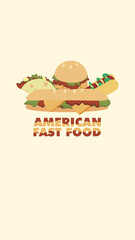 latin american fast food design background social media