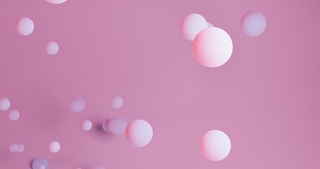 The abstract background uses a soft pink ball pattern that is scattered sporadically, 3d rendering, and size 4K