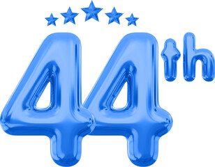 44 year anniversary blue number