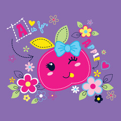 sweet and cute strawberry vector