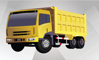 Realistic golden truck vector