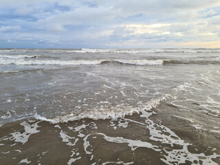 Ocean beach with small waves