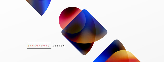 Transparent effects geometric abstract background. Minimalist wallpaper, banner, background or landing