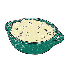 An Illustration of rice and beans from Cape Verde