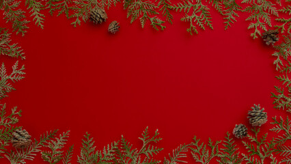 Obraz na płótnie Canvas red christmas background with snowflakes