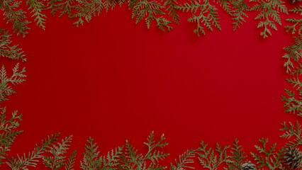 red christmas background with snowflakes
