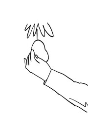 An Illustration of a hand holding a mango