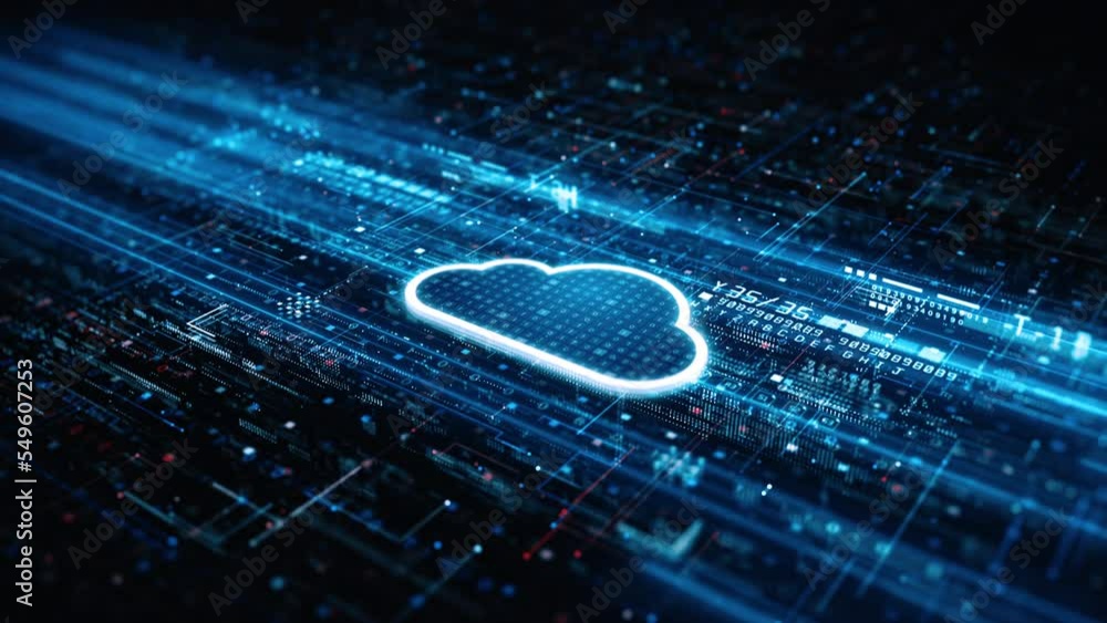 Aufkleber Cloud computing using artificial intelligence, 5g high-speed connection data analysis, Cybersecurity digital data of futuristic and technology of the internet and big data abstract background.