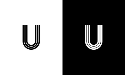 mono and /initial/letter/symbol/icon u or uu line art abstract modern logo design © Mr.dexterouz