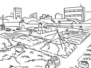 Fototapeta premium An Illustration of an urban farm