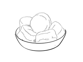 An Illustration of a bowl of amasi scones