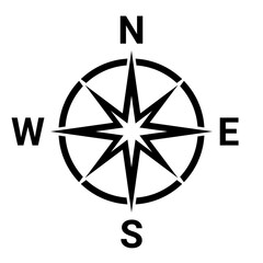 Flat compass direction illustration. Map symbol.