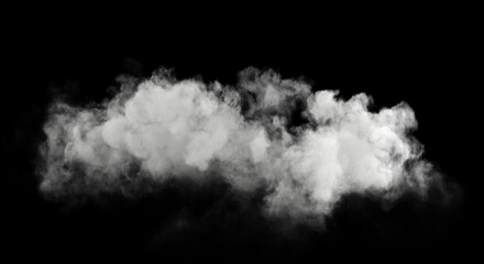 Soft white smog cloud isolated on black background special effect 3d rendering