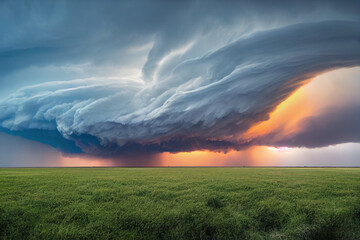 Extreme weather. Photorealistic digital art. 