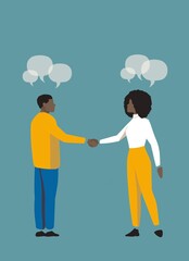 Obraz premium Man And Woman Shaking Hands