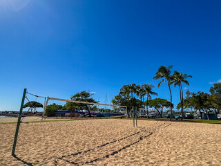 [Hawaii] Beach volleyball court at Ala moana beach park