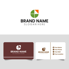 Abstract real estate company branding logo, with window icon on circle