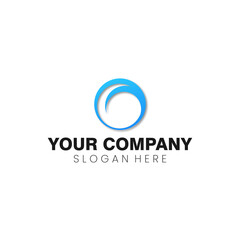 Abstract corporate branding logo, with waves and circle stripes shape